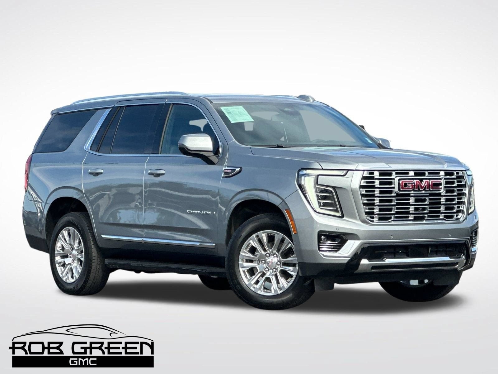 2025 GMC Yukon Denali in Sterling Metallic — front three-quarter view