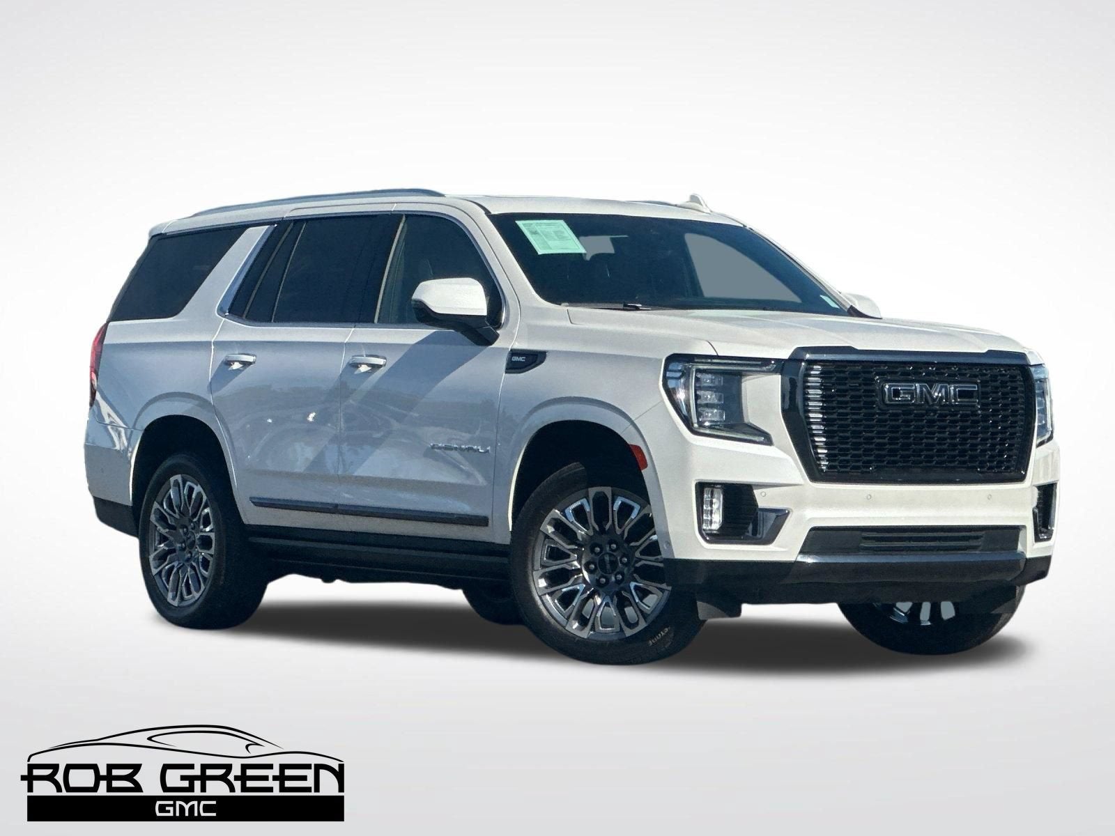2023 GMC Yukon Denali Ultimate in White Frost Tricoat — front three-quarter view