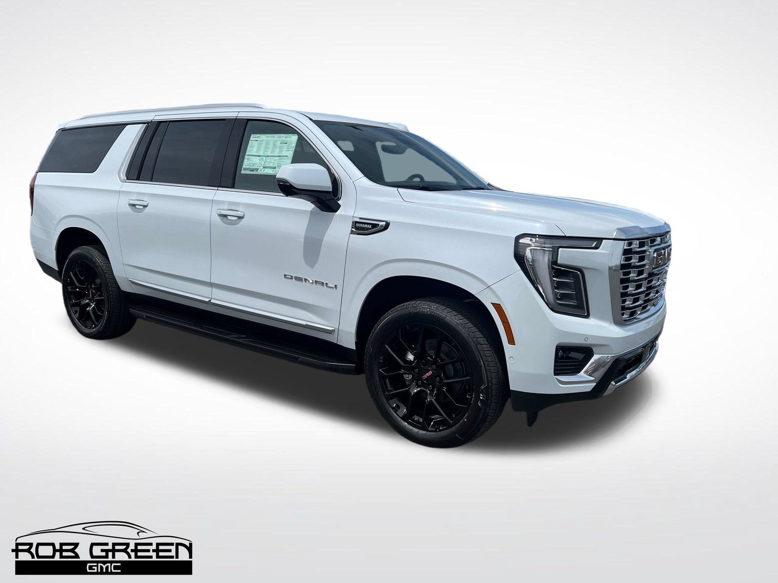 2026 GMC Yukon XL Denali in Glacier White Tricoat — front three-quarter view