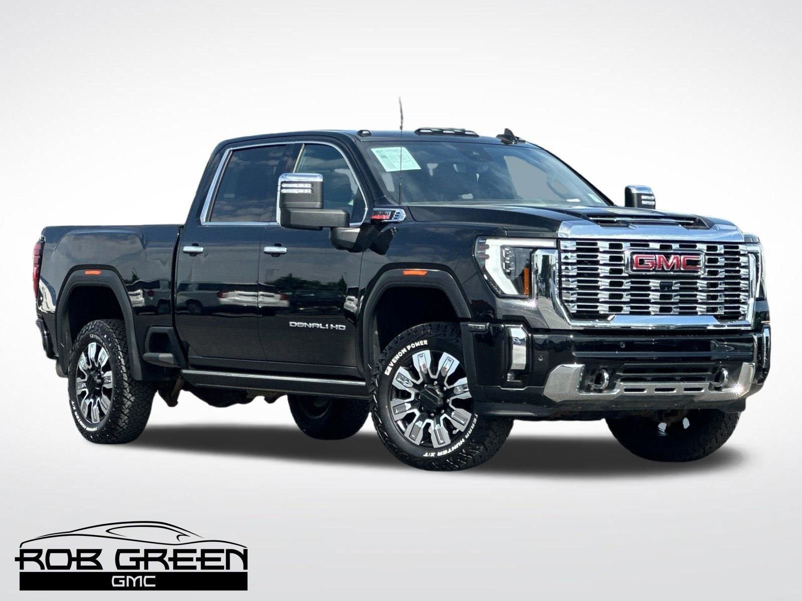 2025 GMC Sierra 3500 HD Denali in Onyx Black — front three-quarter view