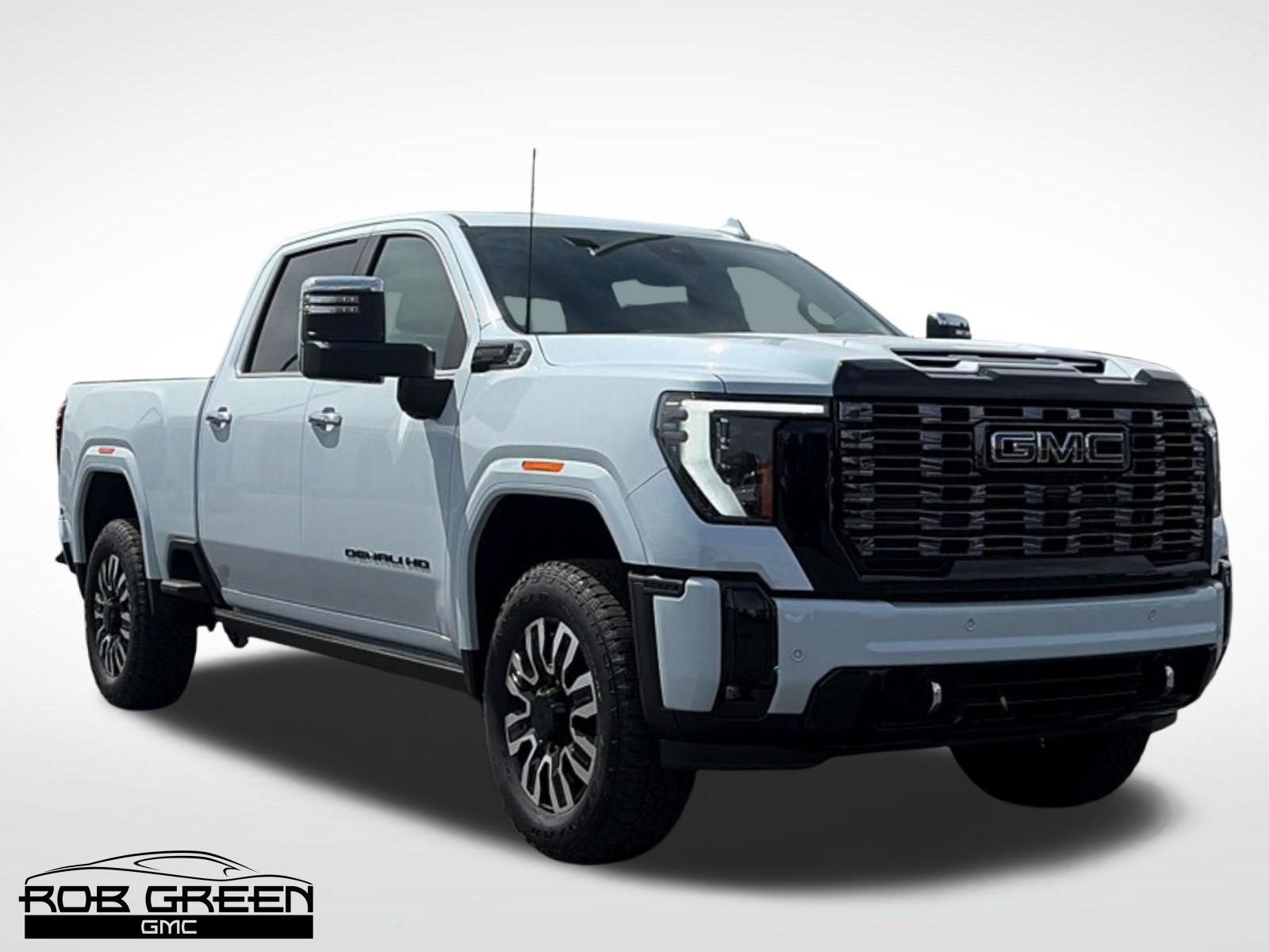 2026 GMC Sierra 2500 HD Denali Ultimate in Glacier White Tricoat — front three-quarter view