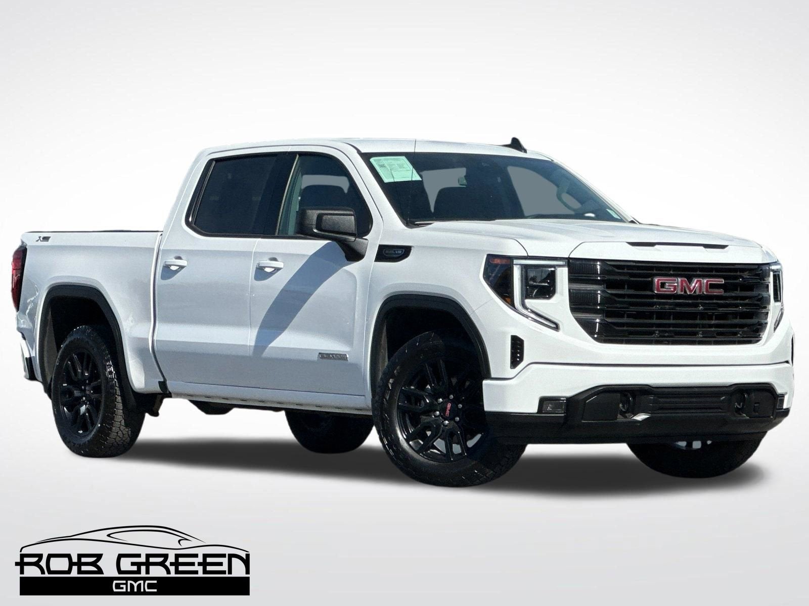2025 GMC Sierra 1500 Elevation in Summit White — front three-quarter view