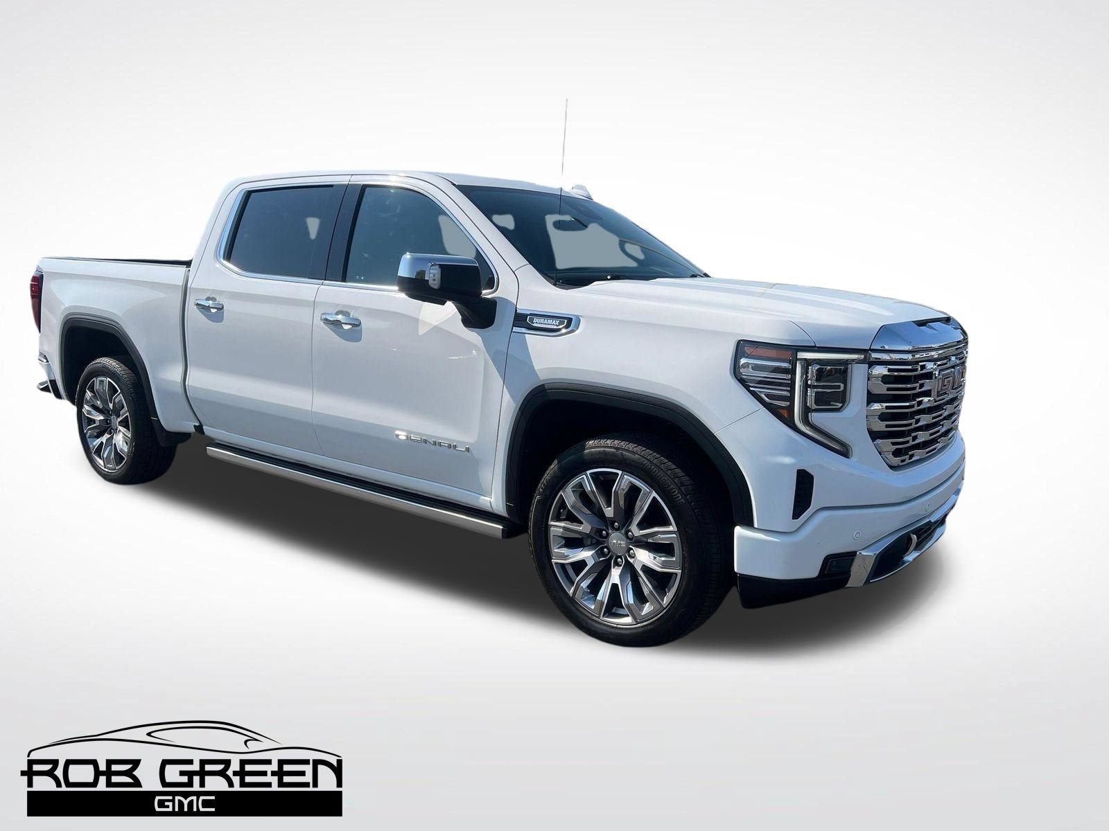 2024 GMC Sierra 1500 Denali in Summit White — front three-quarter view