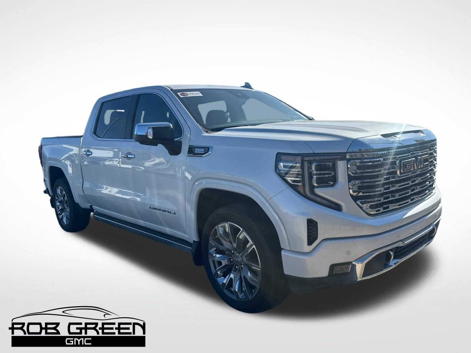 2024 GMC Sierra 1500 Denali in White Frost Tricoat — front three-quarter view