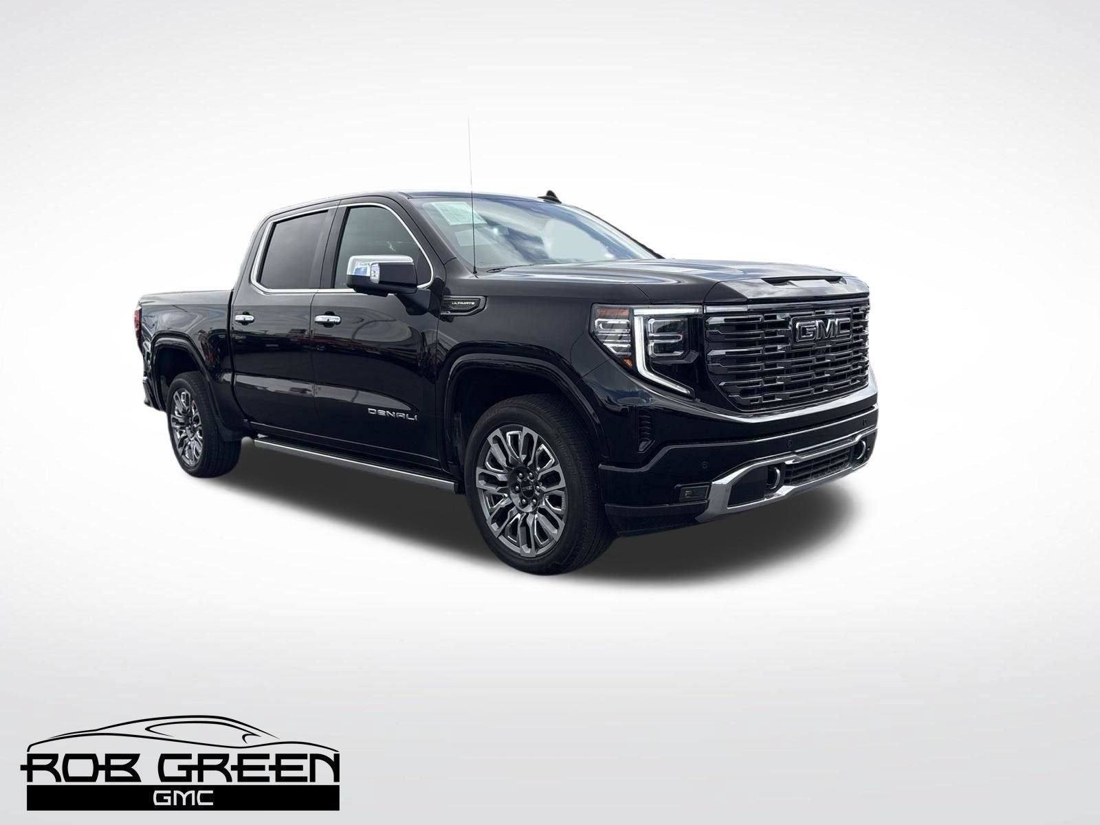 2025 GMC Sierra 1500 Denali Ultimate in Onyx Black — front three-quarter view
