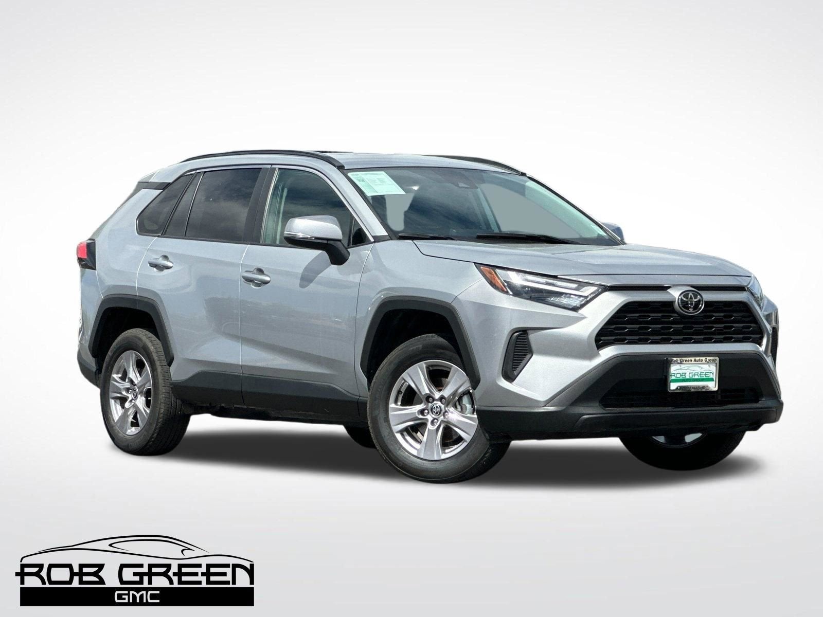 2025 Toyota RAV4 XLE in Silver Sky Metallic — front three-quarter view