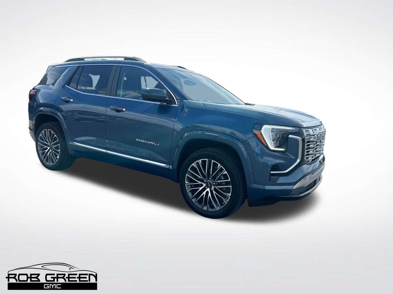 2026 GMC Terrain Denali in Downpour Metallic — front three-quarter view