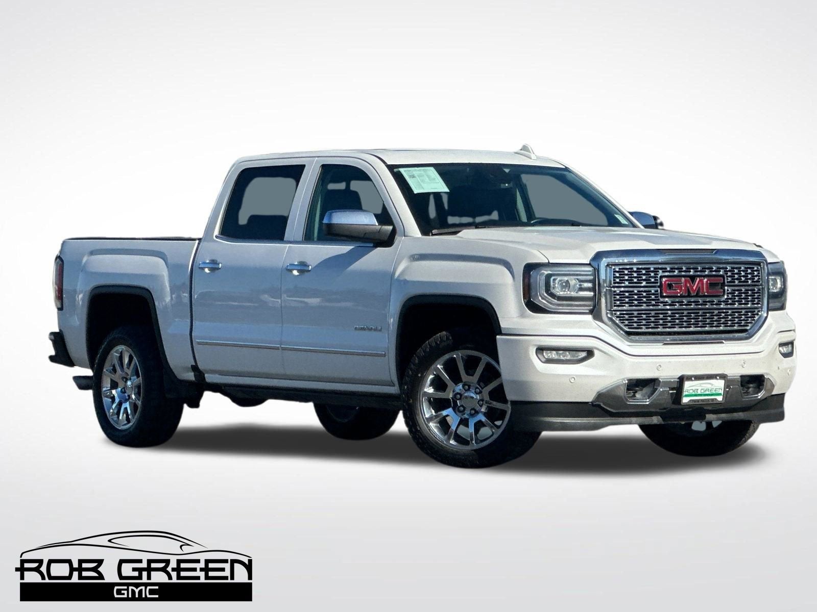 2017 GMC Sierra 1500 Denali in White Frost Tricoat — front three-quarter view