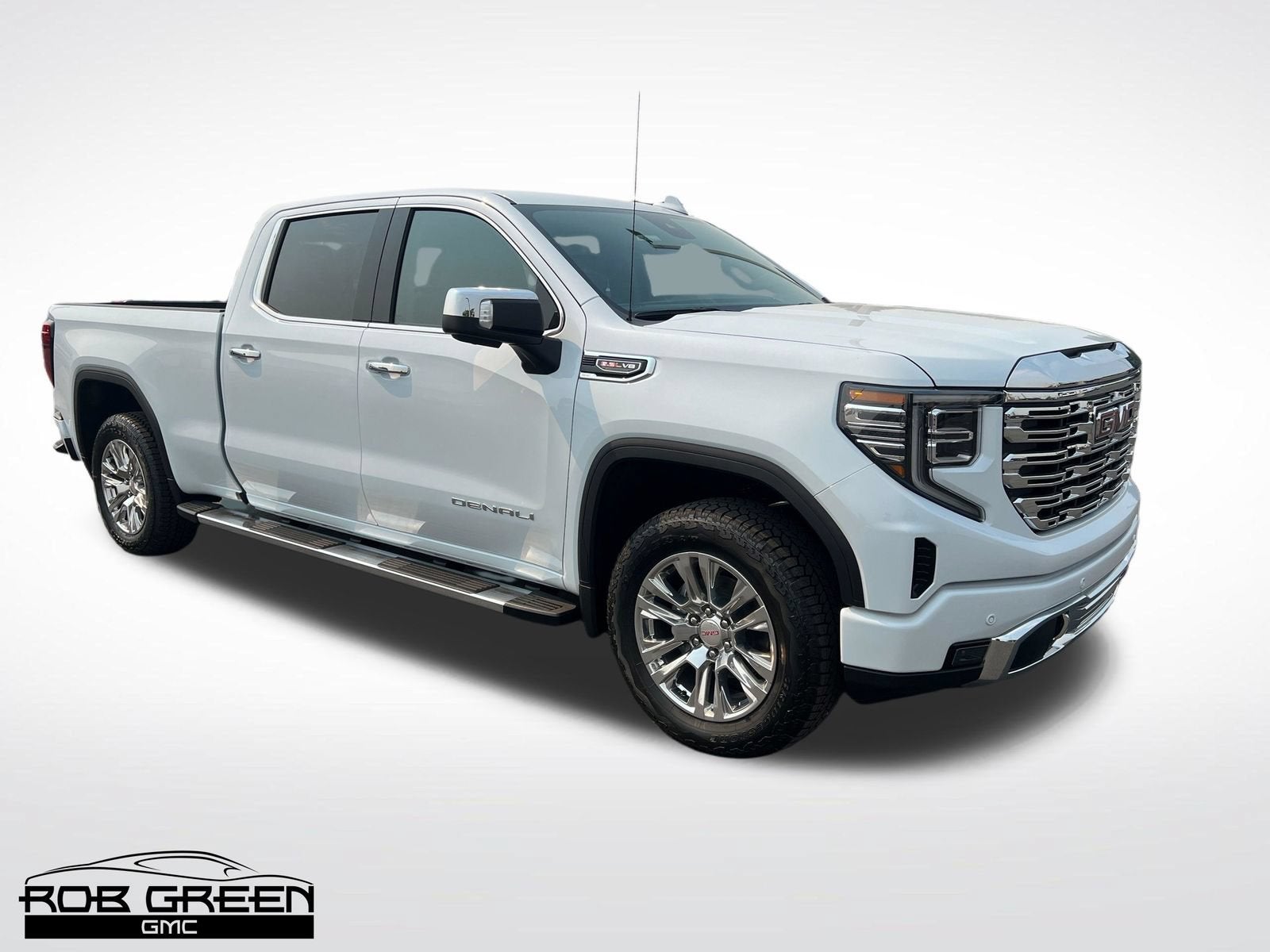 2026 GMC Sierra 1500 Denali in Glacier White Tricoat — front three-quarter view