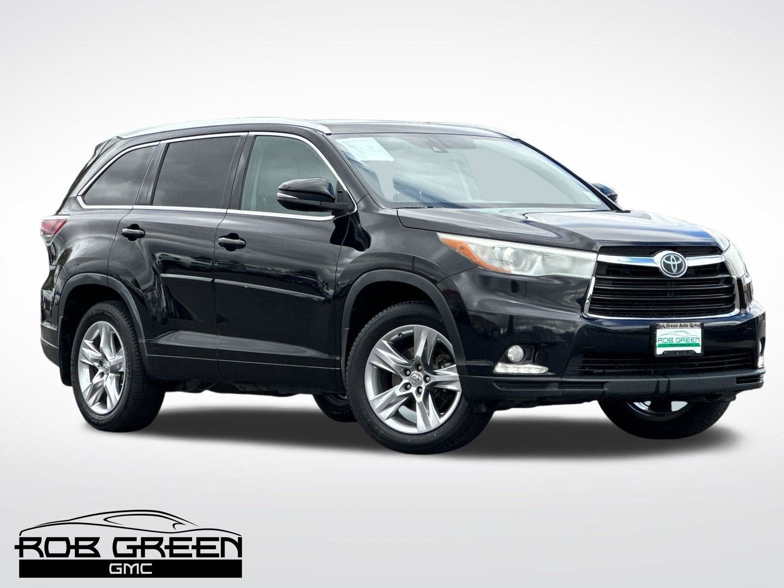 2015 Toyota Highlander Limited in Black — front three-quarter view