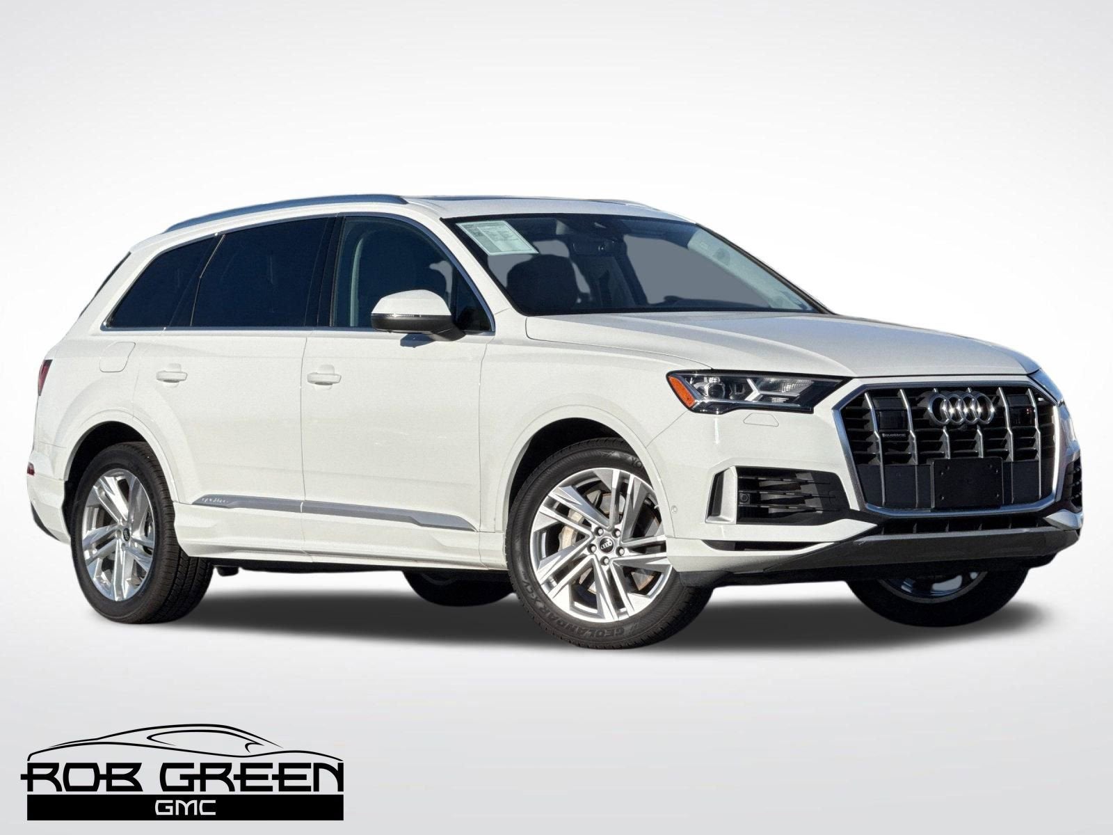 2023 Audi Q7 Premium Plus in Carrara White — front three-quarter view